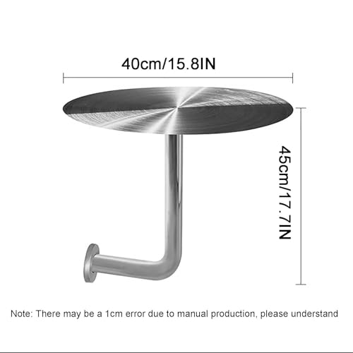Table d'appoint murale en acier inoxydable 40cm bureau rond design L - 3