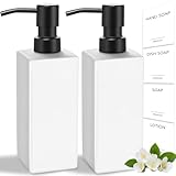 GMISUN White Soap Dispenser, Bathroom Hand Soap Dispenser, Glass Dispenser with Stainless Steel Pump, Kitchen Hand and Dish Soap Dispensers, 12 fl oz/350ml Liquid Refillable Soap and Lotion Bottle