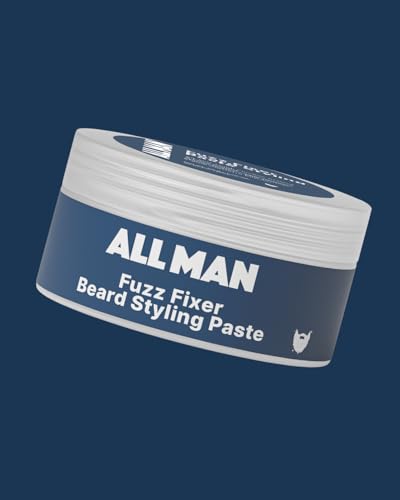 Image of ALL MAN Fuzz Fixer Beard Styling Paste, Strong Hold Cream Wax, With Mango Butter & Milk Protein for Strong Hair | Pack of 2 | 100g