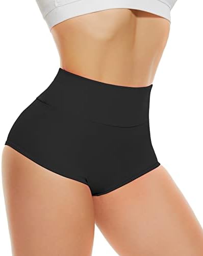 High Waist Yoga Booty Shorts Women's Butt Lift Leggings Workout Tummy Control Dance Rave Hot Pants Medium