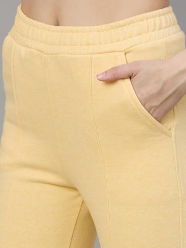 Image of 98 Degree North Women Flared Fleece Track Pants-GL1315-ALMOND