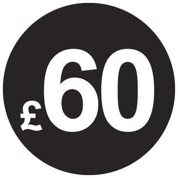 £ Black Price Stickers - 20mm, £60, 1000 — image 1