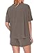 WIHOLL 2 Piece Sets for Women 2025 Trendy Lounge Matching Short Sleeve Tops Summer Outfits Spring Break Essential Dressy Casual Fashion Clothing Chocolate Brown M