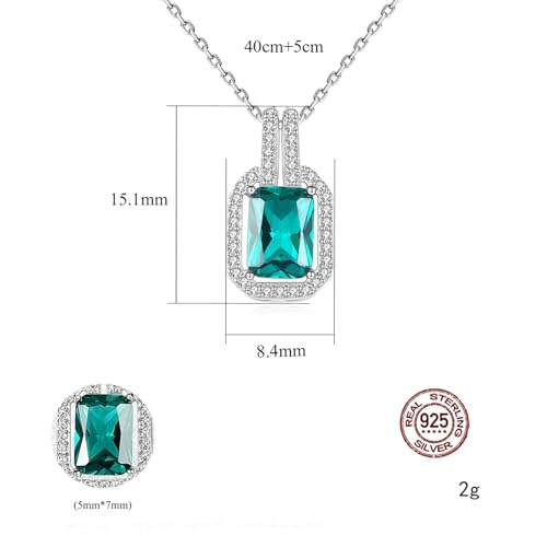 Collier Pendentif en Argent 925 Vert et Blanc, le Cadeau Idéal