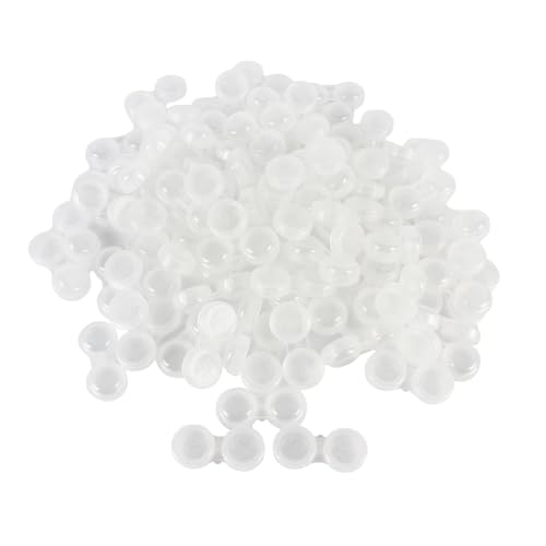 Dhoptical 100Pcs Contact lens case Colorful Contact Lens Holder Box Left/Right Eyes (White transparent)