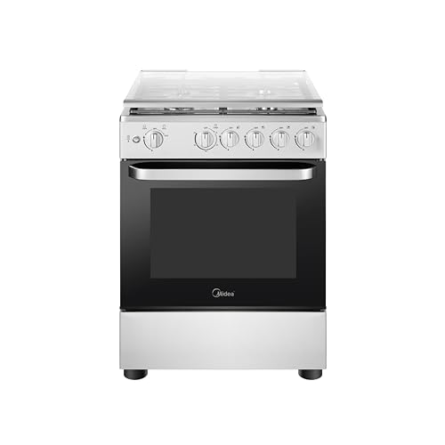 Midea 60x60cm Free Standing Gas Cooker with Oven & Grill, 4 ...