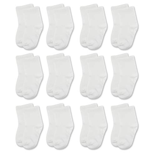 12-Pack Newborn Infant Toddler Socks For Baby Boy Girl Cotton Stretch Crew 0 - 24 Months White