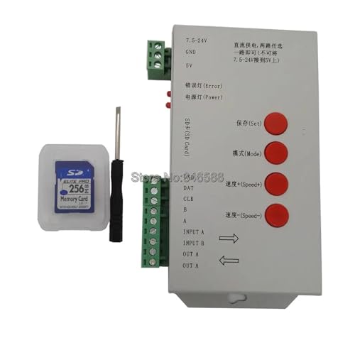 Controlador T1000S RGB para programar efectos dinámicos en 2048 píxeles LED 3
