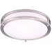 OSTWIN LED Flush Mount Ceiling Light, 12" 15 Watt (100W Repl.) 3000K Warm Light 1050 Lm, Dimmable Round Ceiling Light Fixture Brushed Nickel Finish with Acrylic Shade ETL and Energy Star Listed