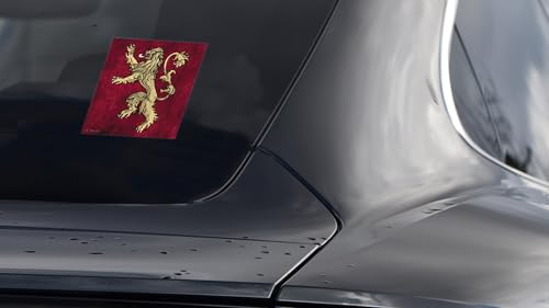 Image of Elektroplate Game of Thrones House Lannister Dynamic Car Decal 3.5 inch | Officially Licensed - Weatherproof Automotive Grade Vinyl Lion Sticker for Water Bottle, Laptop & More - Made in the USA