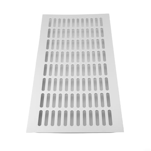 Cubierta de ventilación rectangular para aplicaciones de armario y armario con características de fácil montaje (blanco, 200 x 400 mm)