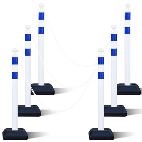 Image of OrangeStar 6 Pack Traffic Delineator Posts, 40 inchCrowd Control Stanchions