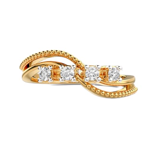Bague moissanite ronde en argent 925 et plaqué or pour une élégance royale unique
