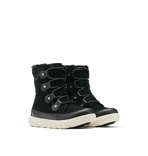 Sorel Explorer Joan WP, Botas de invierno impermeables, Mujer, Black Fawn Explorer 2 Joan Faux Fur, 37 EU