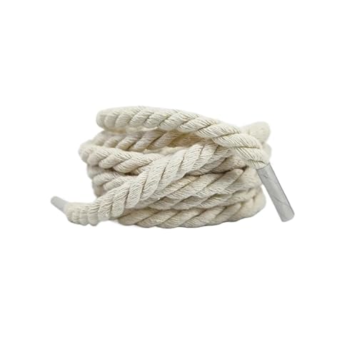 ロープレース スニーカー ブーツ 靴ひも 靴用 丸型靴ひも 0.6cm 厚手 コットン 1組(Beige,120cm)