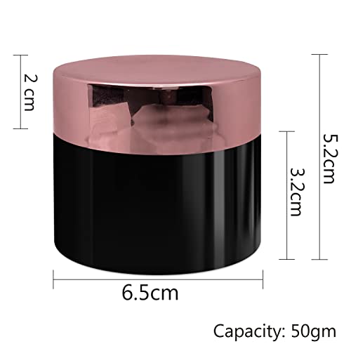 Image of Zenvista Empty Black Color Cosmetic Jars with Rose Gold Cap 50gm[ZMJ18][Pack of 5]