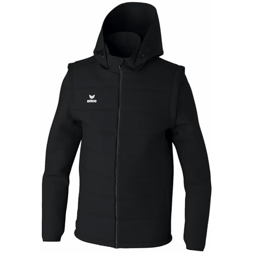 Erima Unisex Erwachsene TEAM Jacke mit abnehmbaren Ärmeln (2062401), schwarz, M