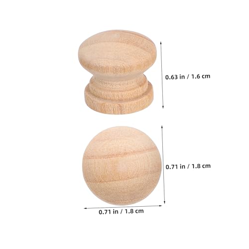 100 Boutons de Meuble Champignon en Bois Naturel pour Commode - 3