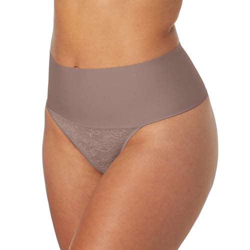 Image of Maidenform womens Tame Your Tummy Lace Thong Panties, Firm Control Shapewear Thong, Cool Comfort