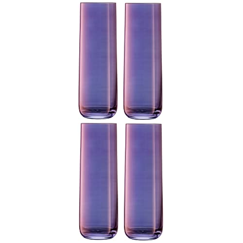 LSA Aurora Highball AR02 Lot de 4 verres peints à la main Violet polaire 420 ml