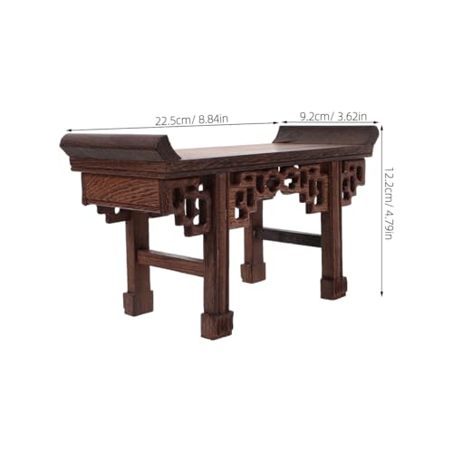 Table d'autel en bois d'aile de poulet artisanale pour statue Bouddha - 3