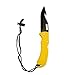 Scuba Choice Foldable BCD Knife with Yellow Handle and Black Blade Point Tip for Scuba Diving - Stainless Steel Blade, Compact Durable Diving Knife with Clip & Lanyard - Made in Taiwan