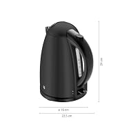 WMF Stelio Wasserkocher Edelstahl 1,7L, Elektrischer Wasserkocher mit Kalkfilter, 2400 W, Wasserstandsanzeige Beleuchtet, Edelstahl Matt Schwarz – Ansicht 8