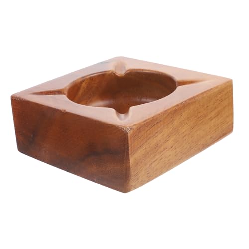 PRETYZOOM Cenicero De Madera Vintage Cenicero De Mesa Grande para Hogar Oficina y Decoración De Interiores y Bonito