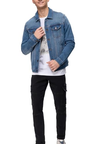 FASHIONSPARK Men’s Rugged Wear Button Down Denim Jacket Fashion, Classic Long Sleeve Jean Jacket4