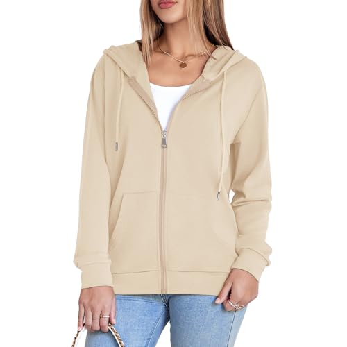 Witsmile Womens Zip Up Hoodies Fall Fashion Outfits Casual Jacket