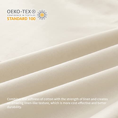 Biselina French Linen Bed Skirt With Pleated Frills 14-Inch Tailored Drop Natural Flax Cotton Blend Dust Ruffle Soft Cozy Farmhouse Bedding (14" Twin, Ruffle Linen) #TOP1