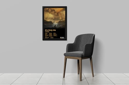 Image of BLINKART lil baby - It's Only Me Wall Photo Frames | Wall Art for Bedroom, Living Room, Studio or Office | Album Cover Print with Spotify Song Link QR Code | Gift for Fans - 8x12 In