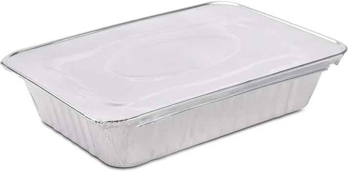 Rectangular Aluminum Lids for 2.25 lb Oblong Pans 8.25 x 5.75 Inch | Heavy Duty Disposable Foil Covers with Secure Fit | Heat Retention for Catering Takeout Meal Prep | Bulk Pack 240 Lids
