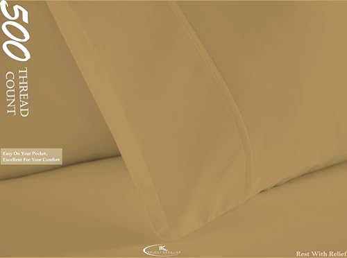 Image of 100% Cotton Premium Single Size Bedsheet with 2 Pillow Covers | Ultra-Soft, Breathable, Hotel-Quality Fabric | Elegant Collection for Bedroom Decor (Taupe Solid)