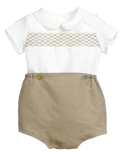 Image of Twoflower Smocked toddler boy outfits Summer Cotton Short Sleeve boys' button-down shirts Casual 2 piece Clothing Set