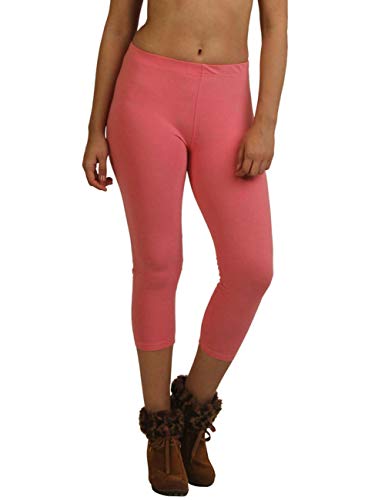 Image of Frenchtrendz Women's Cotton Spandex Stretchable Mid Rise Slim Fit Legging Capris (XS-4XL)