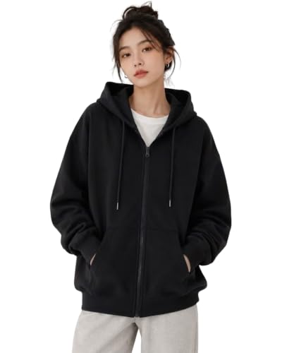 Image of SHAIRA FASHION Casual Solid Full Sleeves Stylish Winter Hooded Neck Fleece Zipper Hoodie for Women