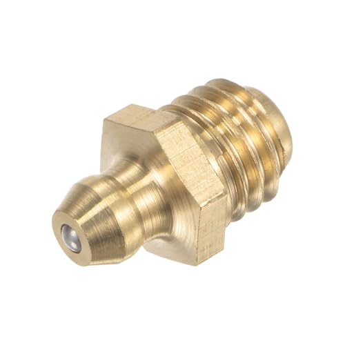 Image of uxcell Brass Straight Grease Fitting M10 x 1.5mm Thread Hydraulic Grease Fitting Accessories, 20Pcs