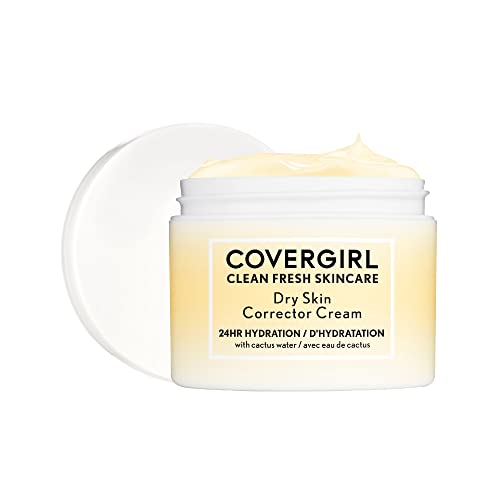CoverGirl – Clean Fresh Skincare Dry Skin Corrector Cream, Formulated with Cactus Water, Hyaluronic Acid, Jojoba & Shea Butter for 24HR Deep Hydration, Non-greasy, 100% Vegan & Cruelty-Free