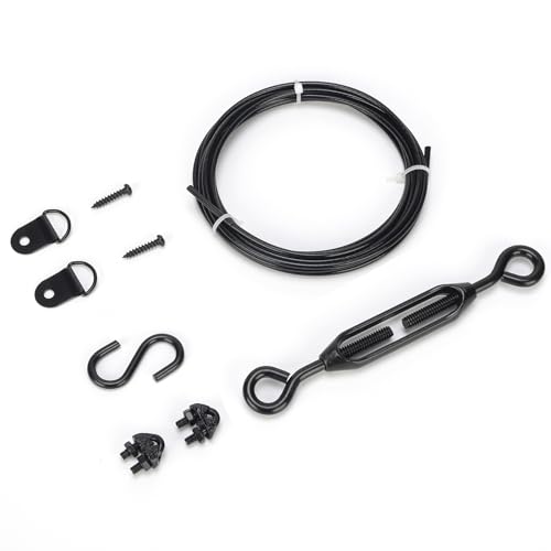 Image of Anti Sag Gate Kit for Wooden Fence, Black Anti-Sagging Gate Support Cable Kit Hardware, Gate Sag Frame Kit Hardware No Sag Gate Kit Hardware, Wood Gate Repair Kit for Outdoor, 1 Pack