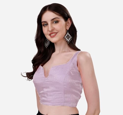 Image of Women's Heavy Phantom Silk Bollywood Style Sleeveless Trendy Blouse(Veda)