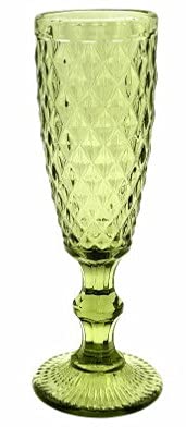 FRANCACOR PACK 6 COPAS DE CRISTAL DE COLORES champan 20 X 7 CMS CAPACIDAD 150 ML - DIAMOND (VERDE) Cover
