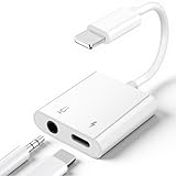 Wvoillty [MFi Zertifiziert] Lightning auf 3,5 mm Klinke Kopfhörer- & Ladeadapter 2-in-1, HiFi AUX Audio Adapter für iPhone 14/13/12/11/XS/XR/8/7