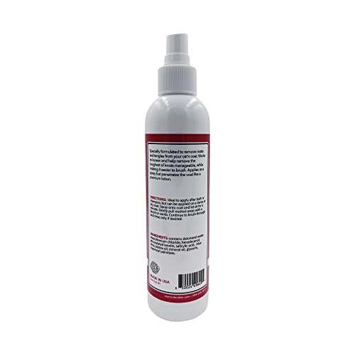 Warren London Cat Detangler Spray for Matted Hair | Leave in Conditioner Pet Detangling Spray That Demat & Refreshes | Use with Cat Brush or Grooming Glove | Made in USA | 8oz