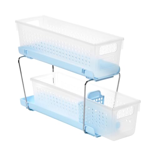 madesmart Compact Two Tier Organizer, Blue