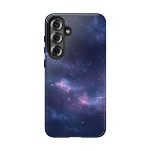 Coque Samsung S25 Plus nébuleuse étoilée bleue rigide et brillante