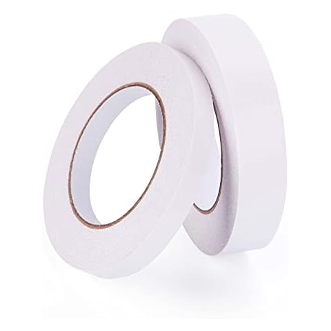 LE PAPILLION JEWELRY 2 Rolls Double Sided Tape, Two Different Size Double-Sided Adhesive Tape Set - Ideal for Crafts & Arts, Scrapbooking, Paper and More(1 Inch+1/2 Inch, 40 Yards Per Roll) Cover