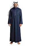 HOMELEX Men's Muslim Clothes Thobe Middle East Kaftan Saudi Arab Caftans Islamic Abaya Dress Dubai Robes