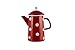 Mündner Emaille - Kaffeekanne, Teekanne - Kanne - Emaile - 1,6 Liter - Farbe: Rot mit weißen Punkten