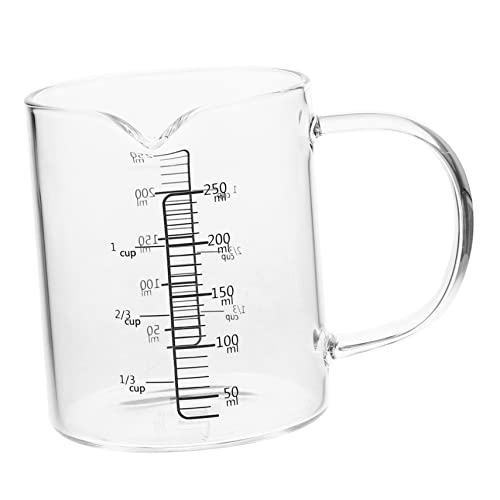 MUCKLILY Tasse à Mesurer Verre Avec Échelle Claire Pour Cuisson Verre Épais Résistant Chaleur Pour Lait Et